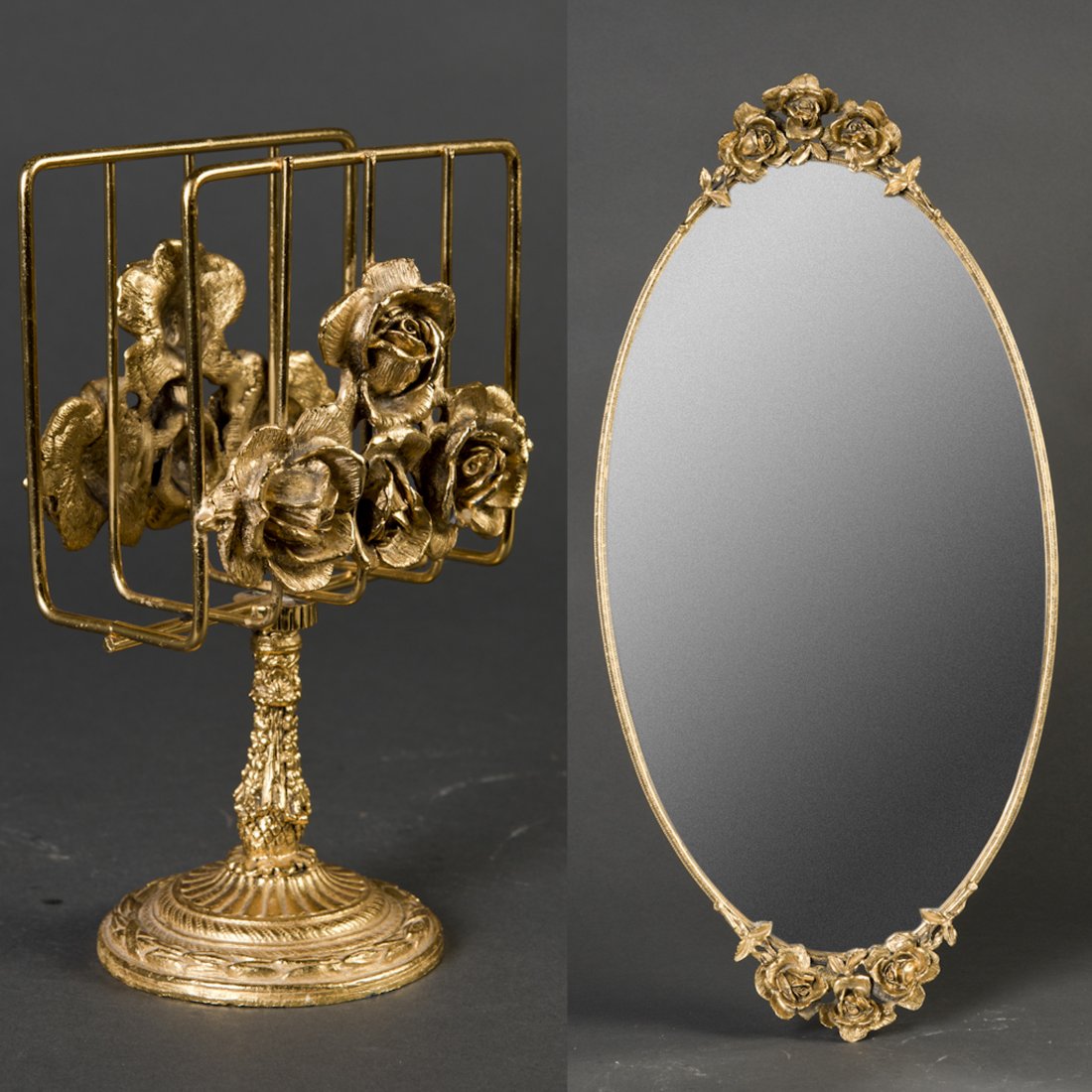 A Set of Classic Metal Napkin Holder and Matching Tray (1 of 5)