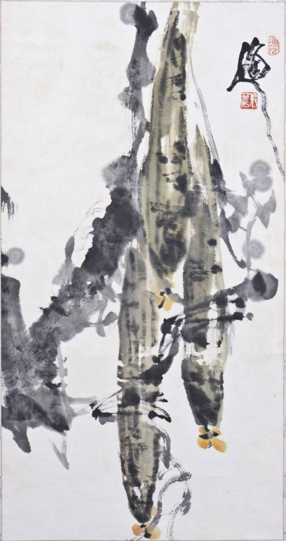 A Painting of Squash Motif, Zhang Lichen (1 of 3)