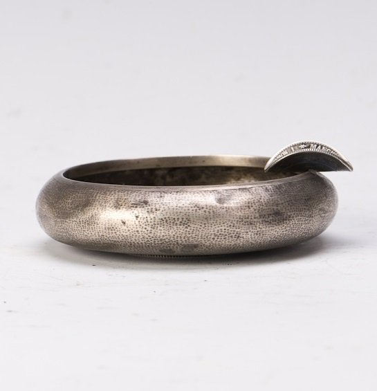 KUANG HSU ASH TRAY: Ash Tray made in Pei Yang in 34 year of Kuang Hsu, 7 maces and 2 candareens. Diameter 3.25"