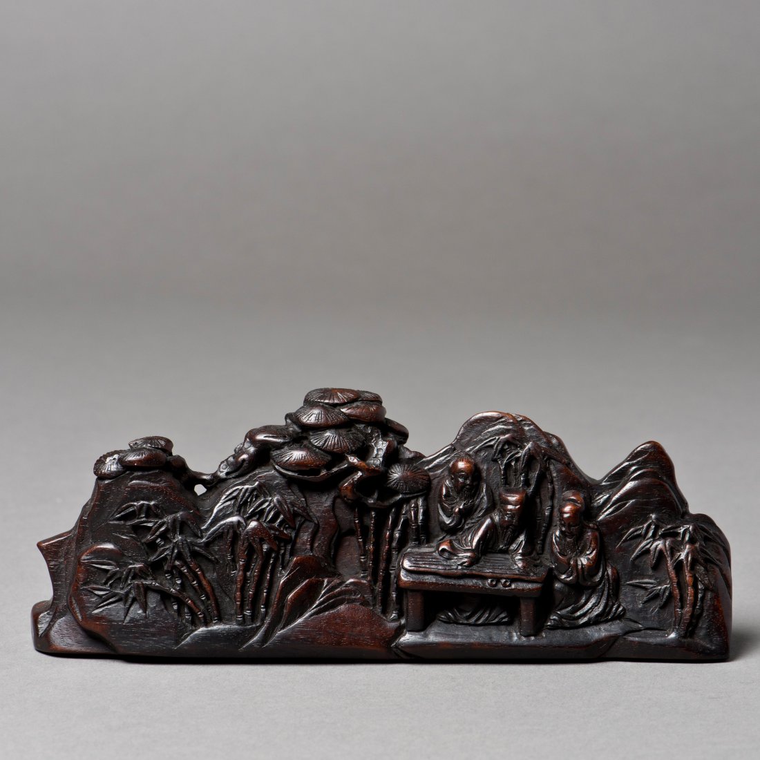 A CHINESE REDWOOD BRUSH HOLDER (1 of 6)