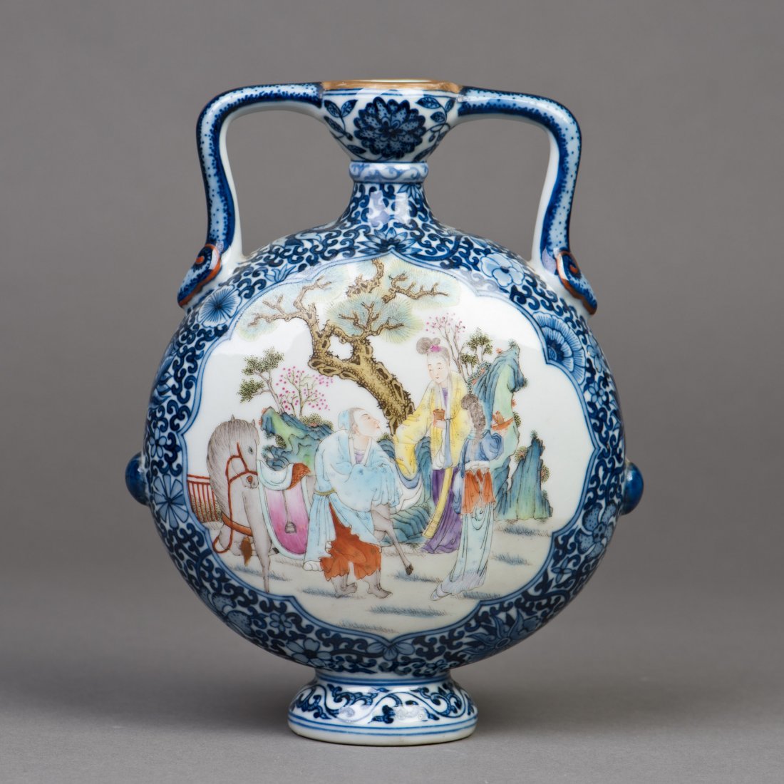 A CHINESE DOUCAI MOONFLASK PORCELAIN VASE (1 of 5)