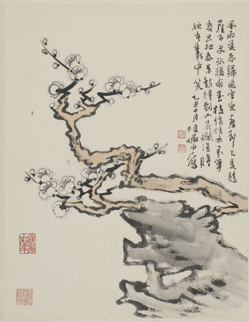 A CHINESE PAINTING OF FLORAL MOTIF, AFTER LU YANSHAO (1 of 1)