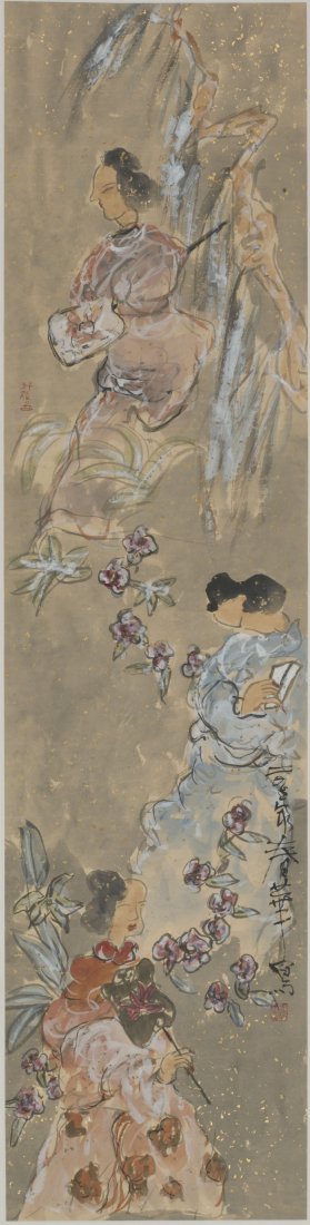 A CHINESE SCROLL PAINTING OF FIGURAL MOTIF, AFTER YANG (1 of 1)