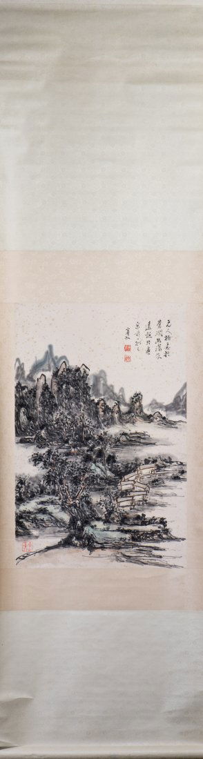 A CHINESE SCROLL PAINTING, AFTER HUANG BINHONG (1 of 5)