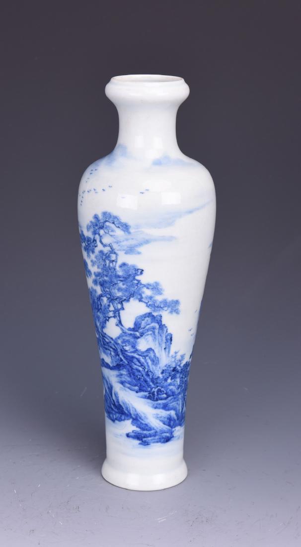 A WANG BU WORKS, BLUE AND WHITE LANDSCAPE VASE (1 of 11)