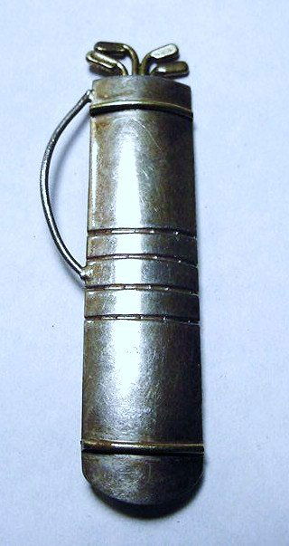VINTAGE STERLING GOLF BAG PIN: VINTAGE STERLING GOLF BAG PIN