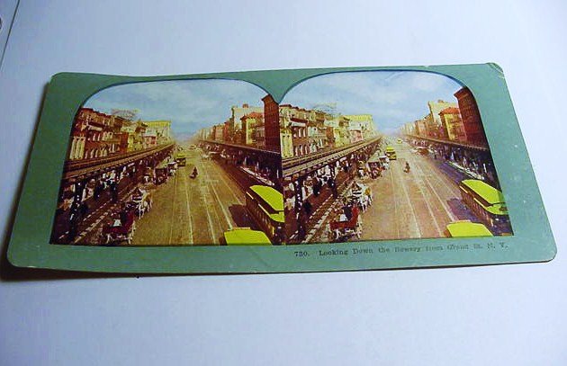 OLD BOWERY STEREO VIEW CARD: OLD BOWERY STEREO VIEW CARD