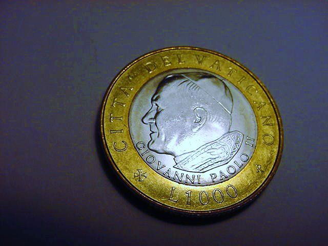2001 VATICAN POPE JOHN PAUL II 1000 LIRE COIN GEM B.U.: 2001 VATICAN POPE JOHN PAUL II 1000 LIRE COIN GEM B.U.