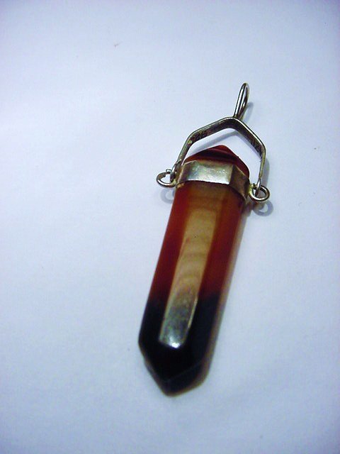 VINTAGE BRAZIL STERLING CARNELIAN PENDANT: VINTAGE BRAZIL STERLING CARNELIAN PENDANT
