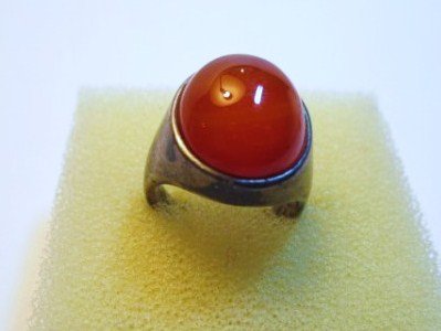 VINTAGE CARNELIAN STONE SILVER RING SIZE 4: VINTAGE CARNELIAN STONE SILVER RING SIZE 4