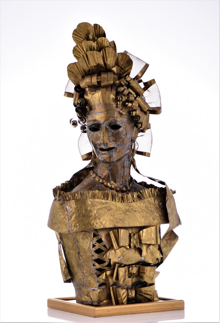 Lee Menichetti, Brass Brutalist Sculpture. Me (1 of 9)