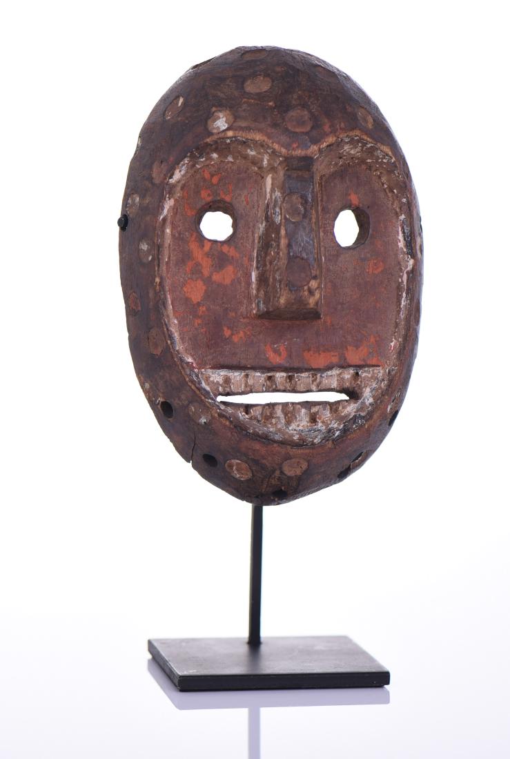 African Hand painted Wood Lengola Mask, Congo (1 of 3)
