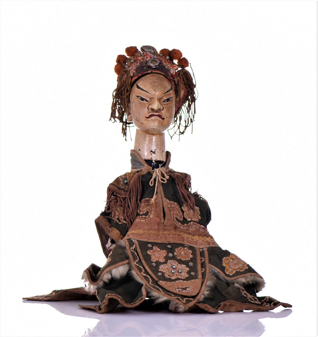 Antique Chinese Wood Opera Doll Handcrafted W (1 of 7)