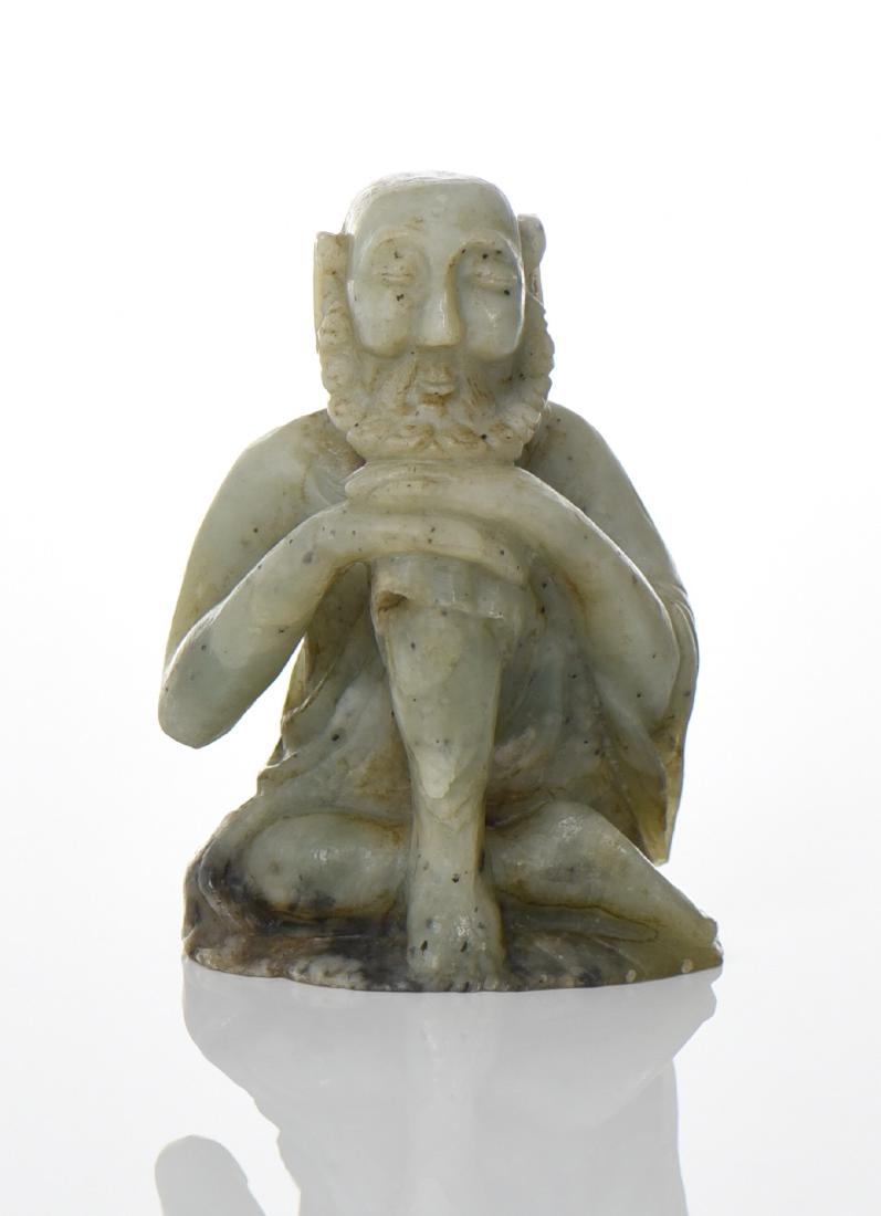 Asian Hand Carved Furong Stone Of A Seated Be: Asian Hand Carved Furong Stone Of A Seated Bearded Luohan. Estimated more than 100 yrs old. Chinese art is visual art that, whether ancient or modern. Early "stone age art" dates back to 10,000 BC, mo