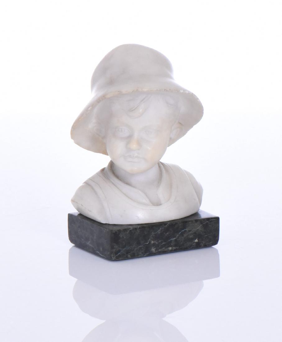 Antique French, Parisian Alabaster Sculpture: Antique French, Parisian Alabaster Sculpture Of A Young Schoolboy Wearing a Hat. Markings: Paris Estimated more than 100 yrs old. French art consists of the visual arts, architecture, woodwork, textil