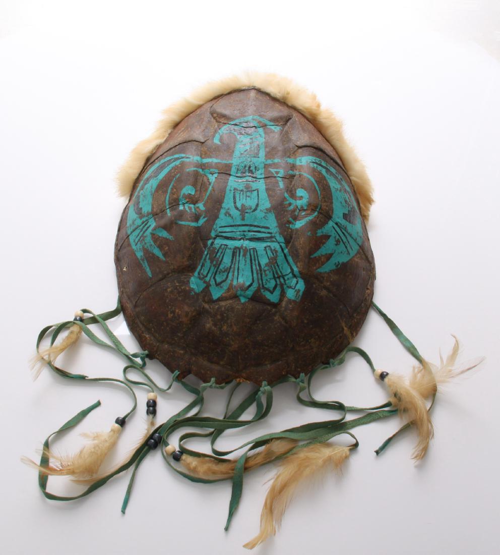 Native American painted turtle shell adorned (1 of 7)
