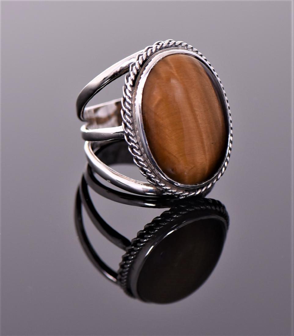 Tiger's Eye Sterling Silver Ring With Three B (1 of 5)