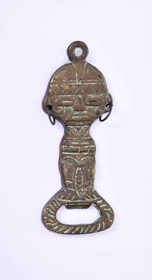 Rare Vintage Handmade Native American Brass B: Rare Vintage Handmade Native American Brass Bottle Opener. Estimated more than 50 yrs old. Native Americans also known as American Indians or just simply Indians are considered to be people whose pre-