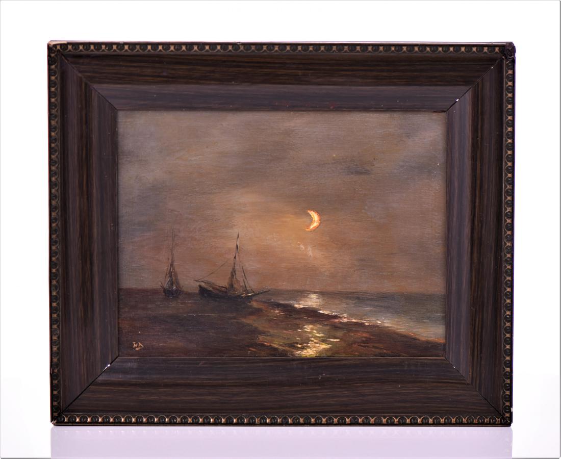 Holger Drachmann ( 1846-1908) Oil on wood pan (1 of 4)