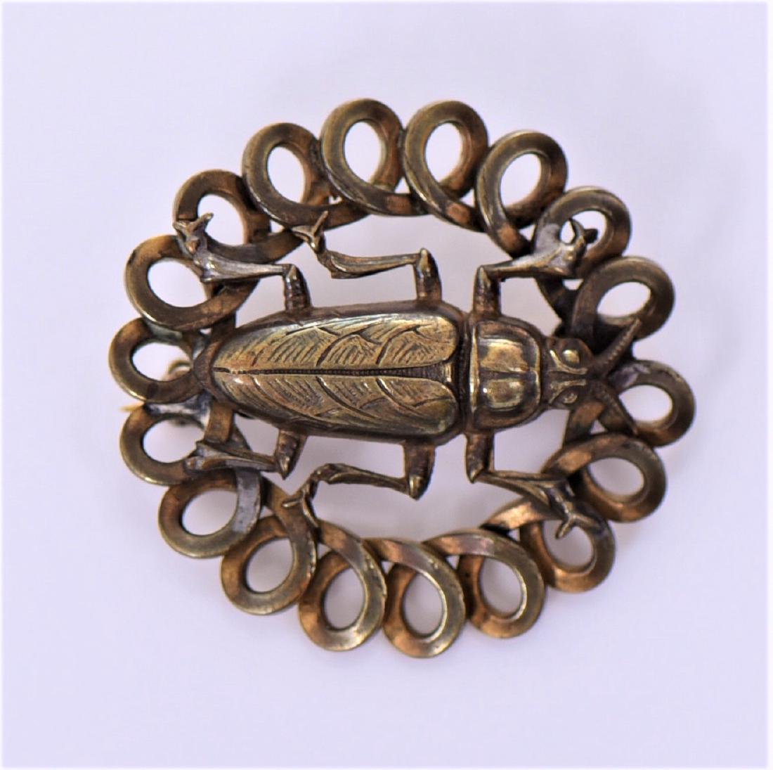 Vintage Brass Grasshopper Brooch.  Estimated (1 of 3)