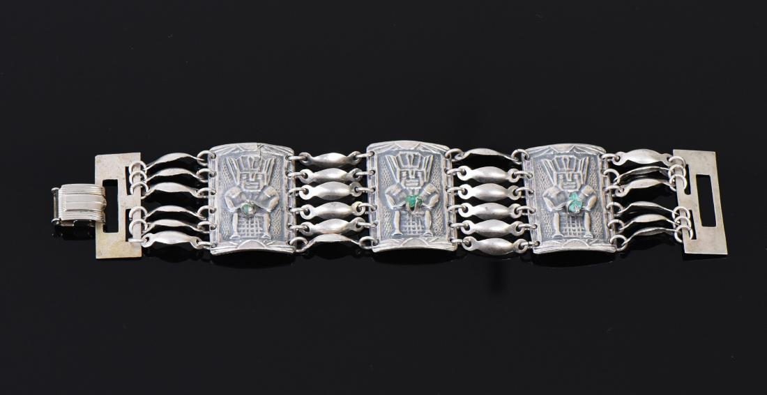 Peruvian Raw Emerald Sterling Silver Bracelet (1 of 3)