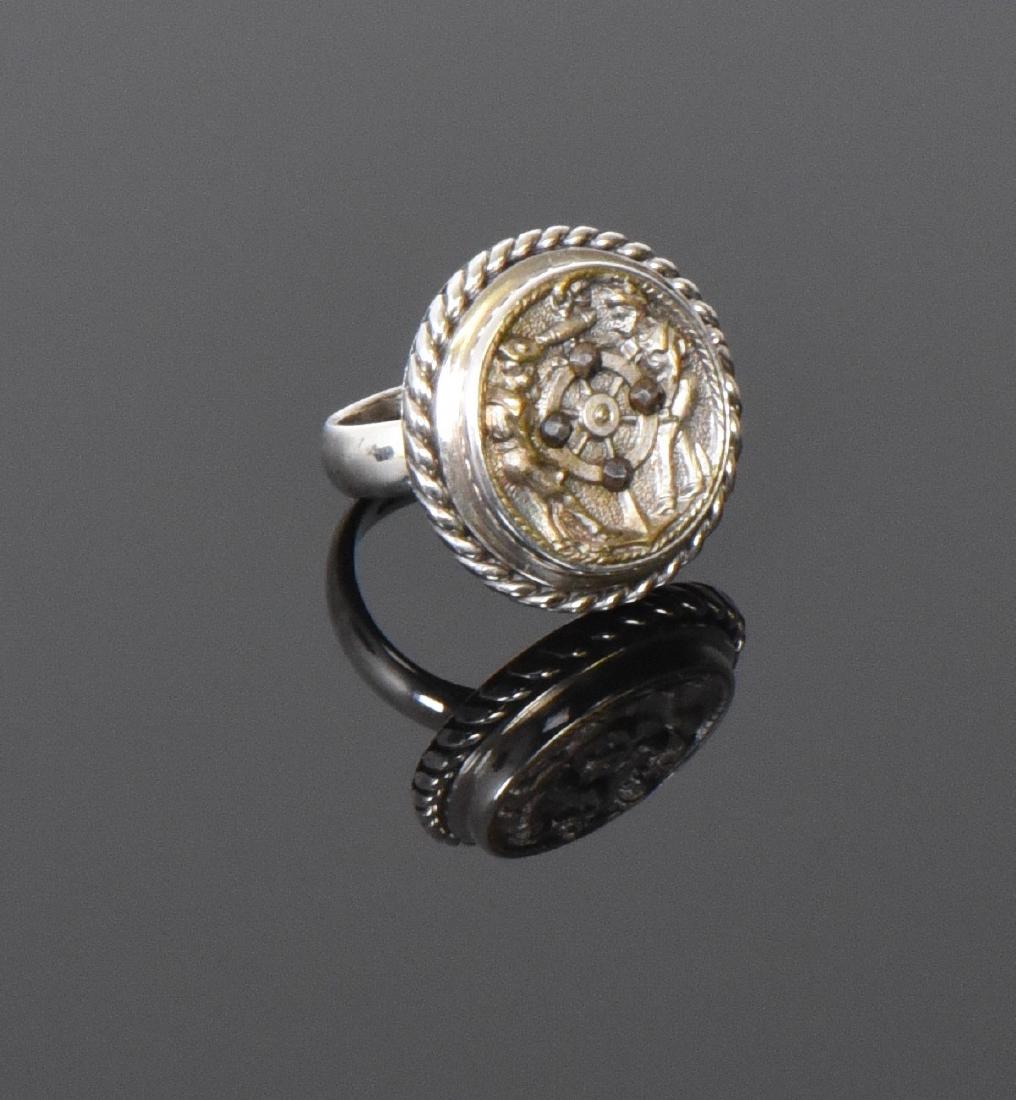 Designer ALXN Sterling Silver Ring With Repur (1 of 5)