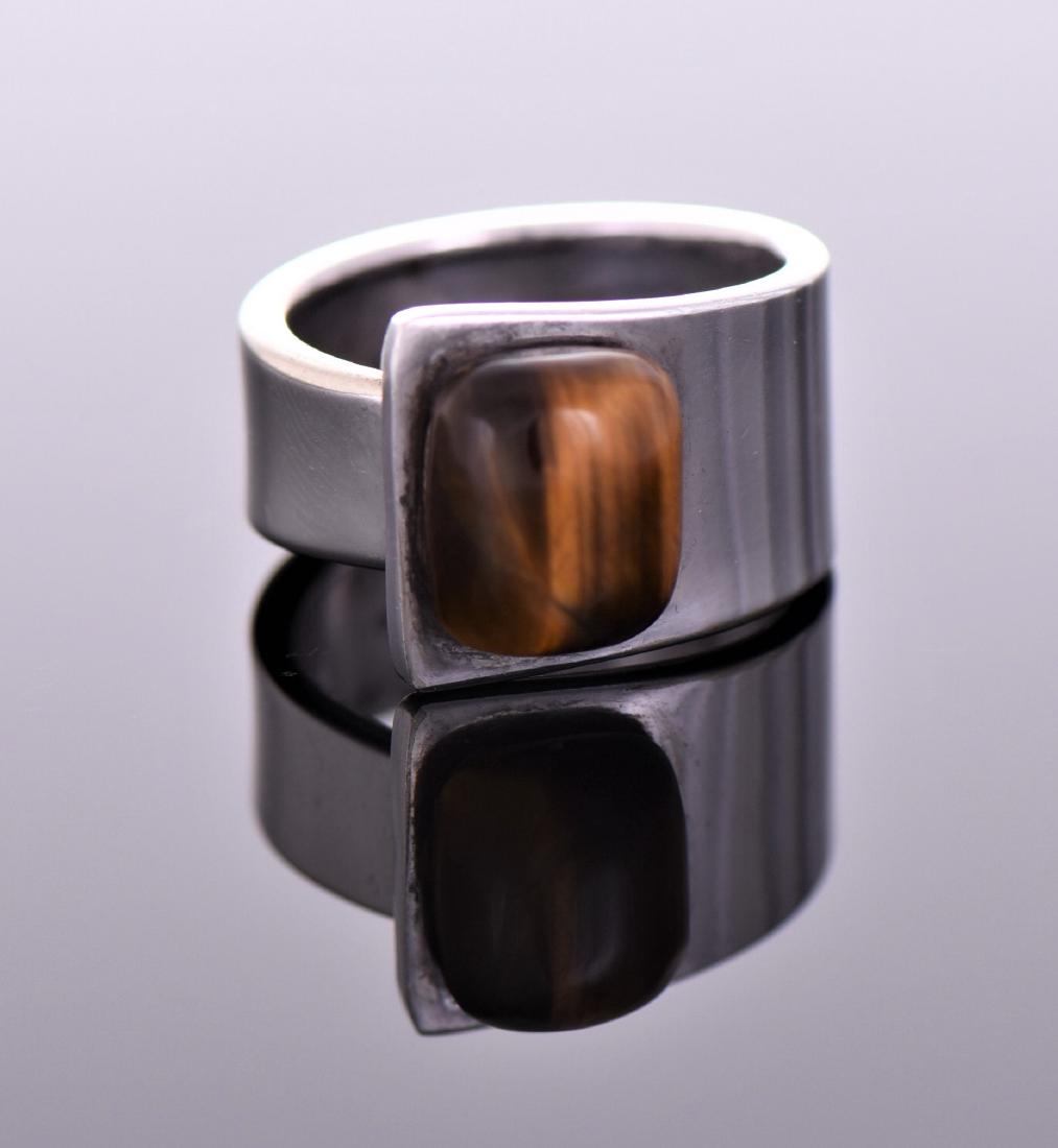Vintage Tiger's Eye Sterling Silver Ring. Rin (1 of 5)