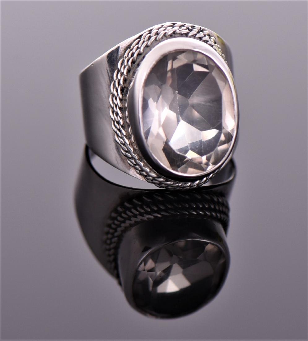 Vintage Quartz Crystal Diamond Cut Center sto (1 of 5)