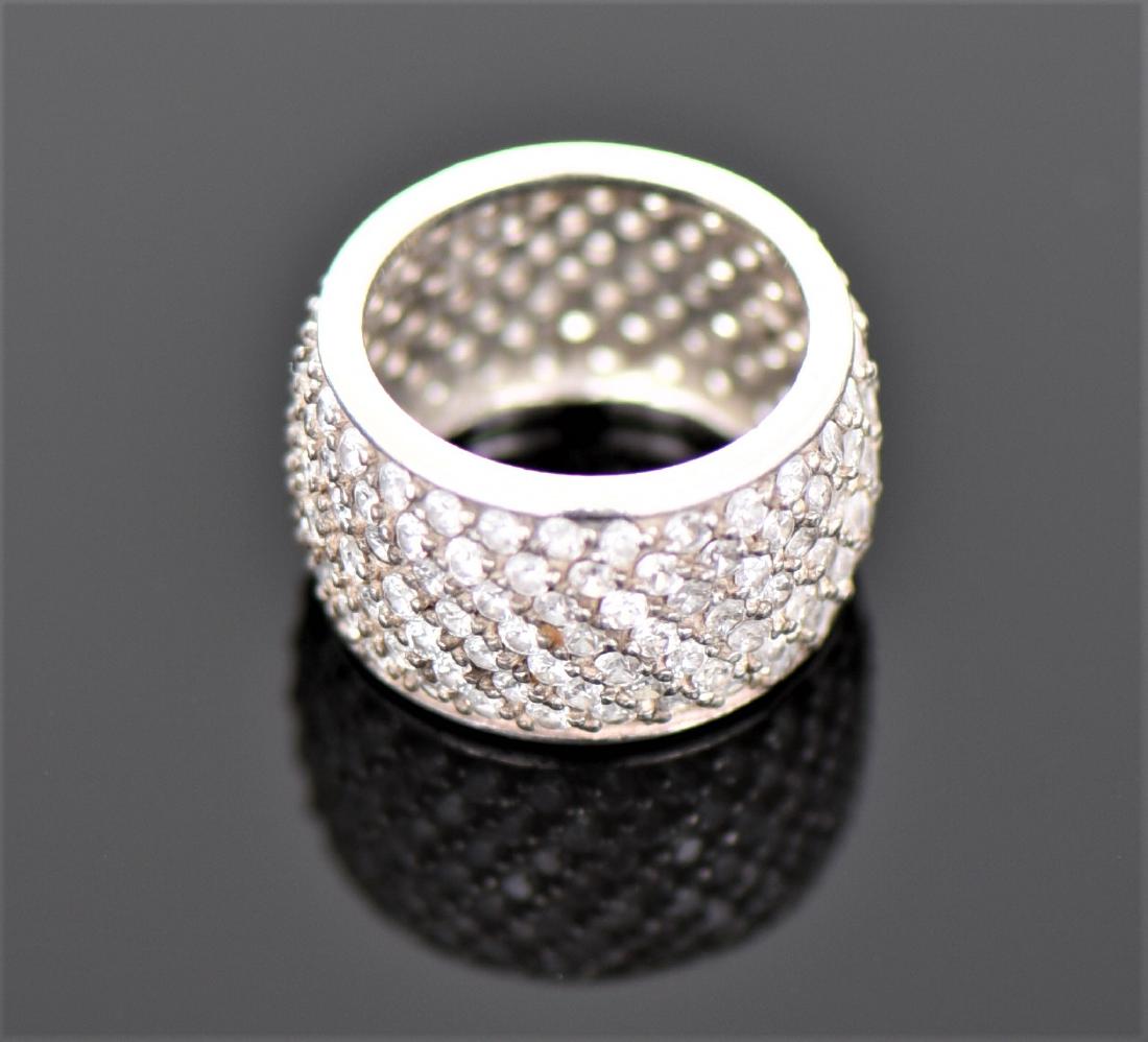 Vintage Sterling Silver Cluster Ban Ring With (1 of 6)