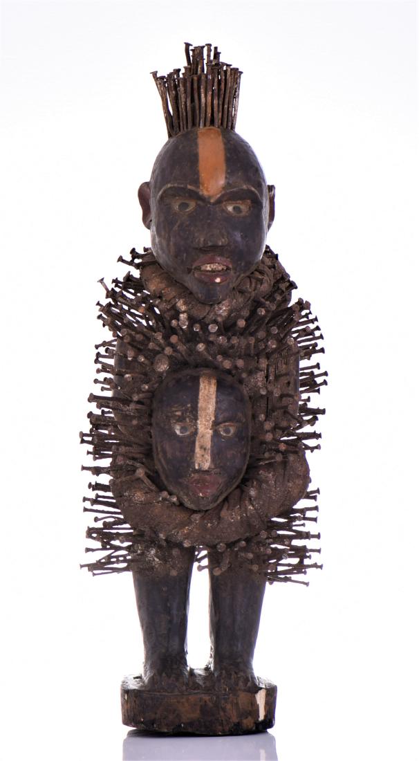 African Congo Yombe Nail Power Figure Fetish, Cong (1 of 8)