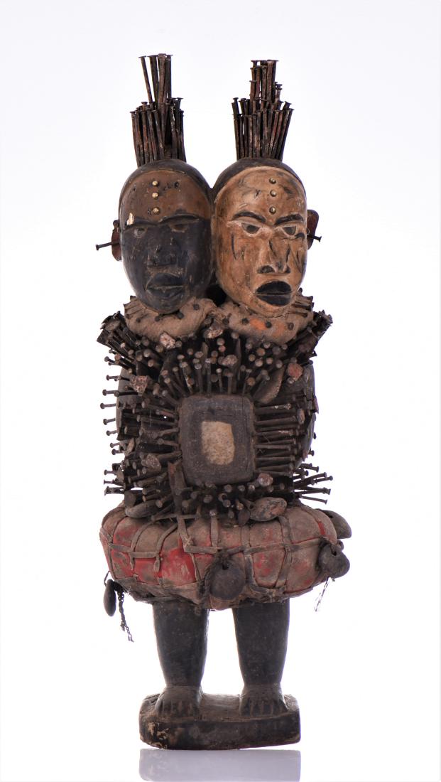 African Congo Yombe Nail Power Figure Fetish, Cong (1 of 9)