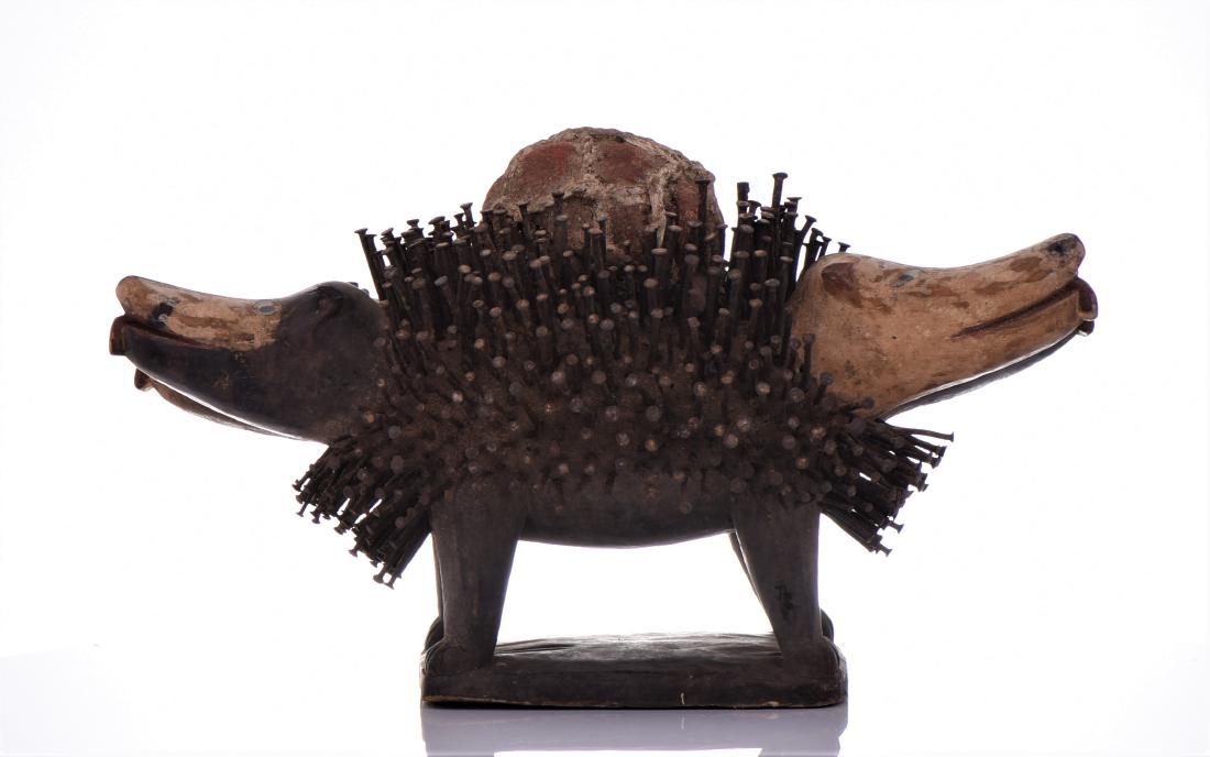 African Congo Yombe Four Headed Dog Nail Power Fig (1 of 8)