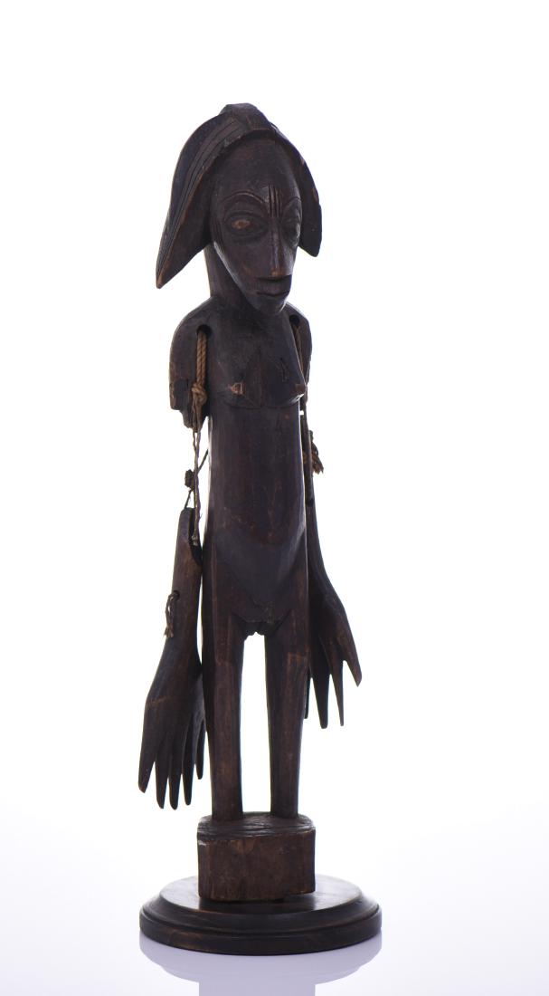 African Bamana Standing Female Wood Figure With Tw (1 of 6)