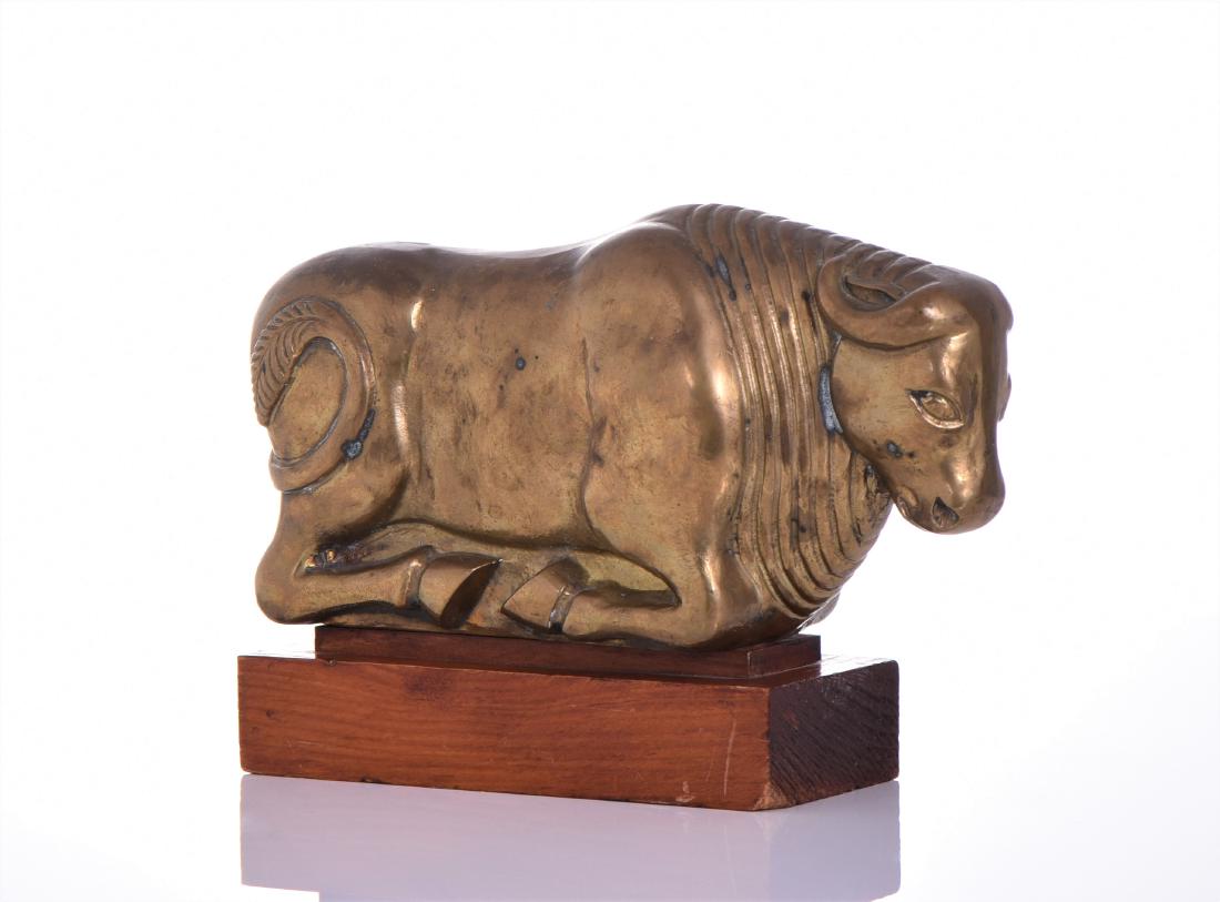 Antique Brass Bull Sculpture. Estimated more than: Antique Brass Bull Sculpture. Estimated more than 50 yrs. old. American art is visual art and started with colonial art on the East Coast where artists initially relied on Europe trends. In the late 1