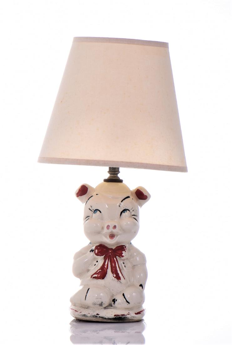 Vintage Piggy Lamp. Lamp light Bulb is in working (1 of 7)