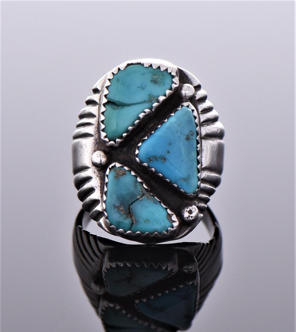 Native American Beautiful Blue Turquoise Sterling (1 of 5)
