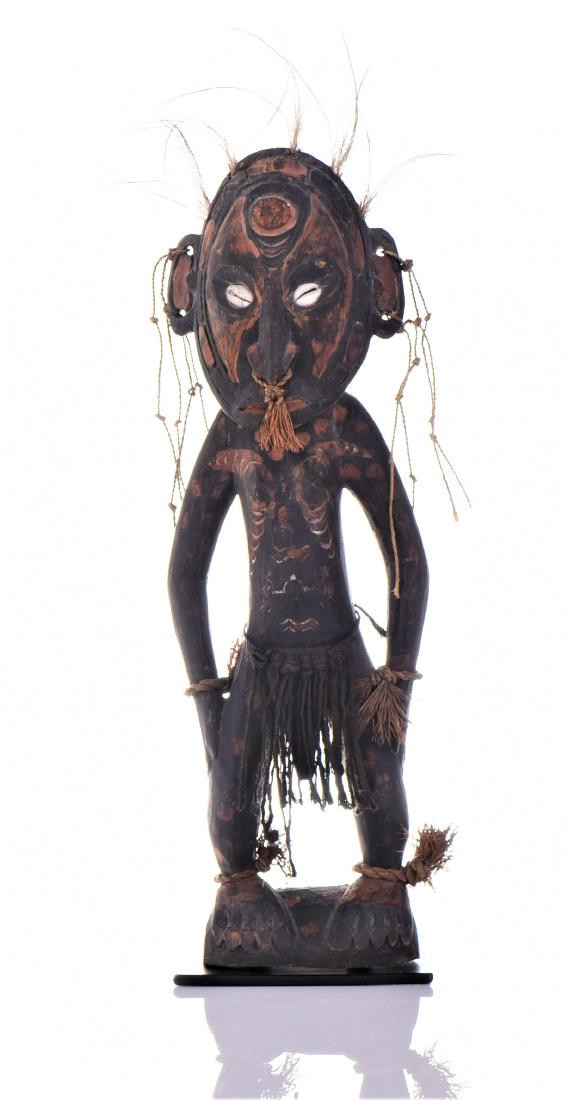 Oceanic Polychrome Wood Carved Sculpture With Cowr (1 of 7)