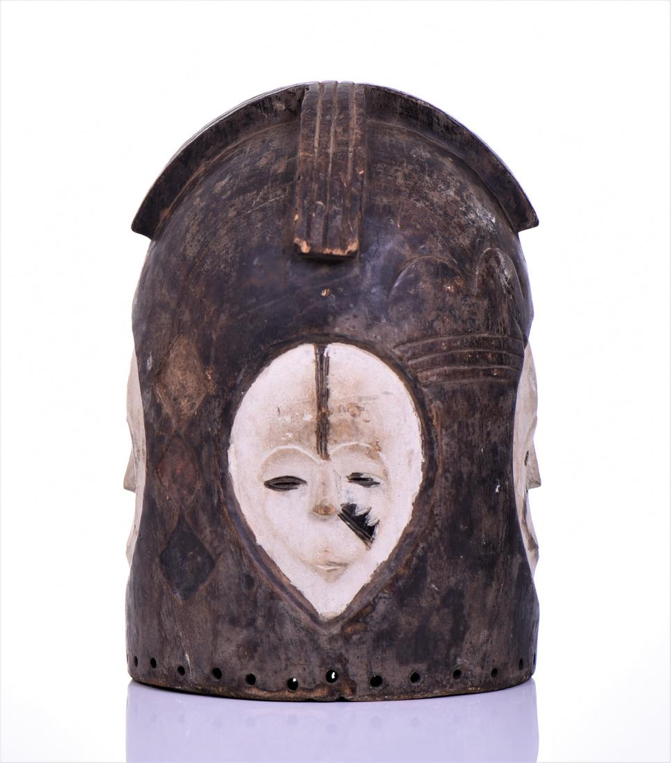 African Fang Ngontang Helmet Mask, Gabon. Carved F (1 of 6)