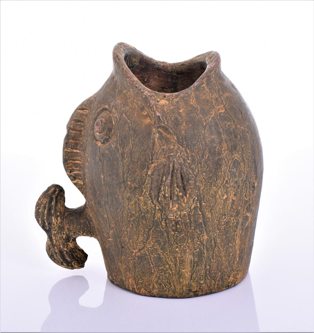 Vintage Fish Face Pottery Jug. Estimated more than (1 of 6)