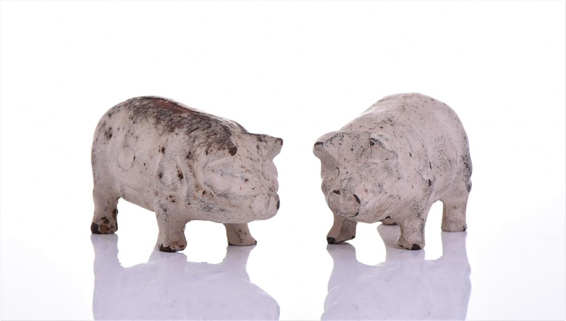 Vintage Cast Iron Pig Door Stops. Estimated less t (1 of 5)