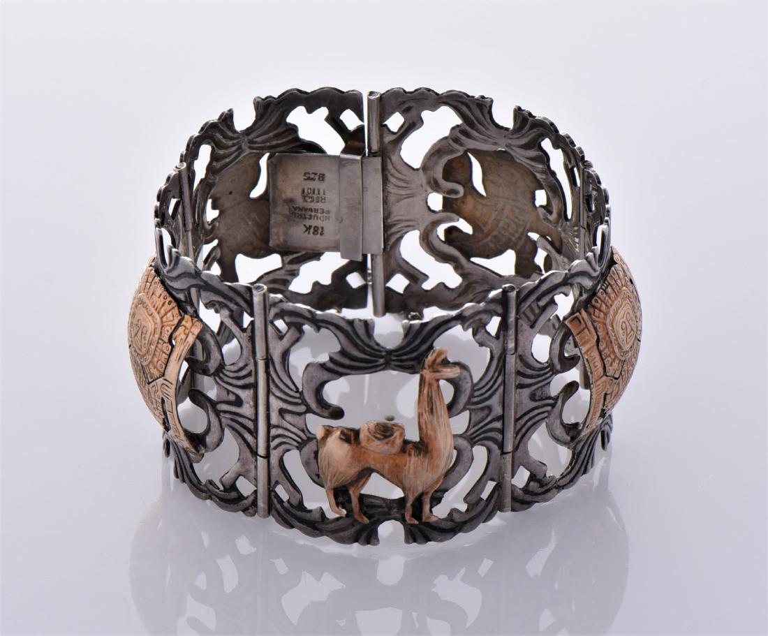 Vintage Sterling Silver bracelet with 18kt plated (1 of 6)