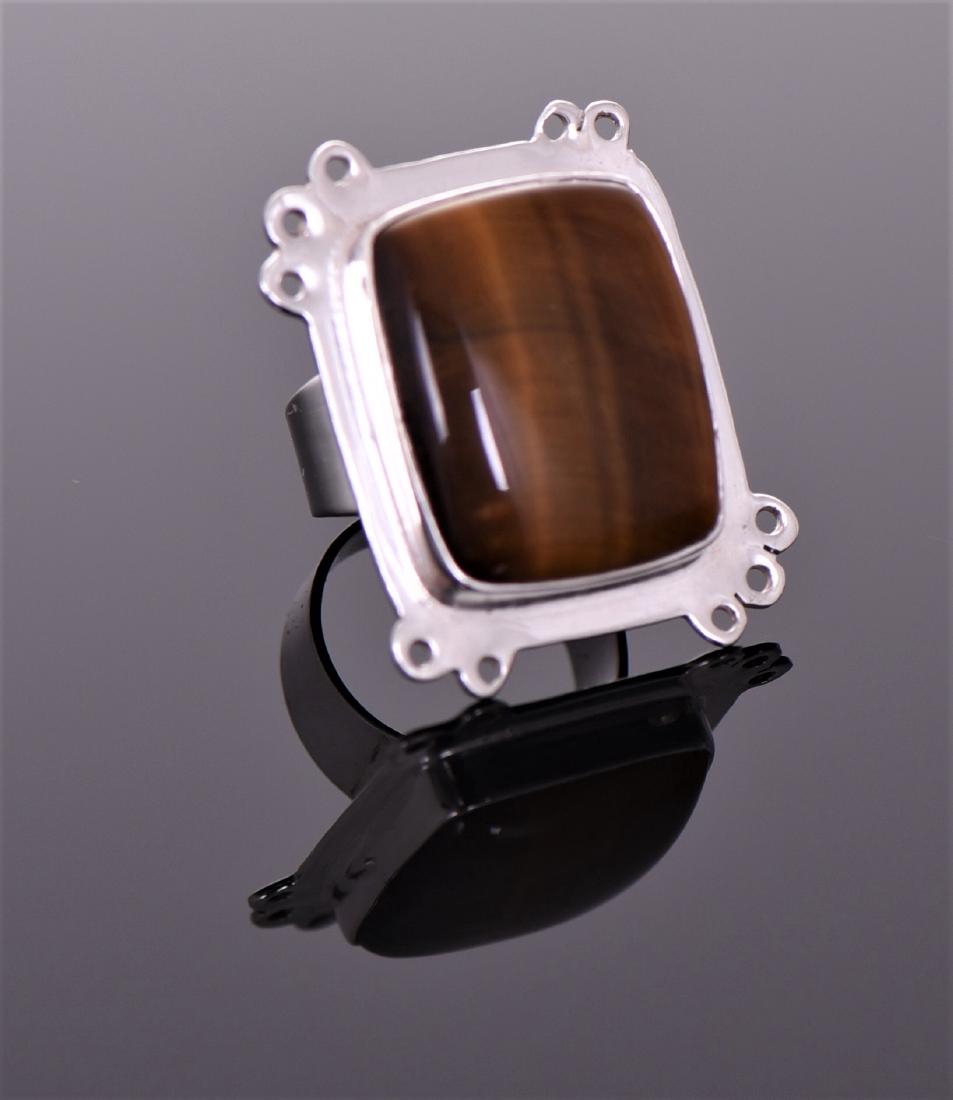 Vintage Tiger's Eye Sterling Silver Ring. Ring Siz (1 of 5)