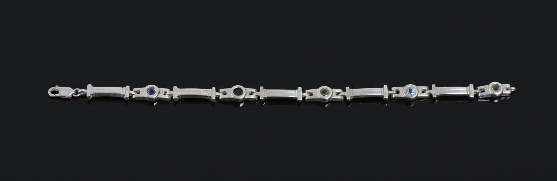 Multi Color Gem Stone Round Cut 925 Sterling Silve (1 of 4)