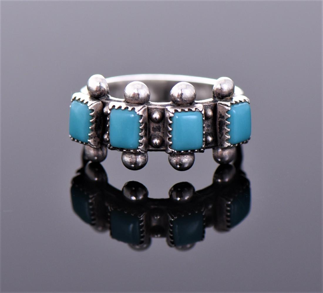 Navajo Sleeping Beauty Blue Turquoise Sterling Sil (1 of 5)