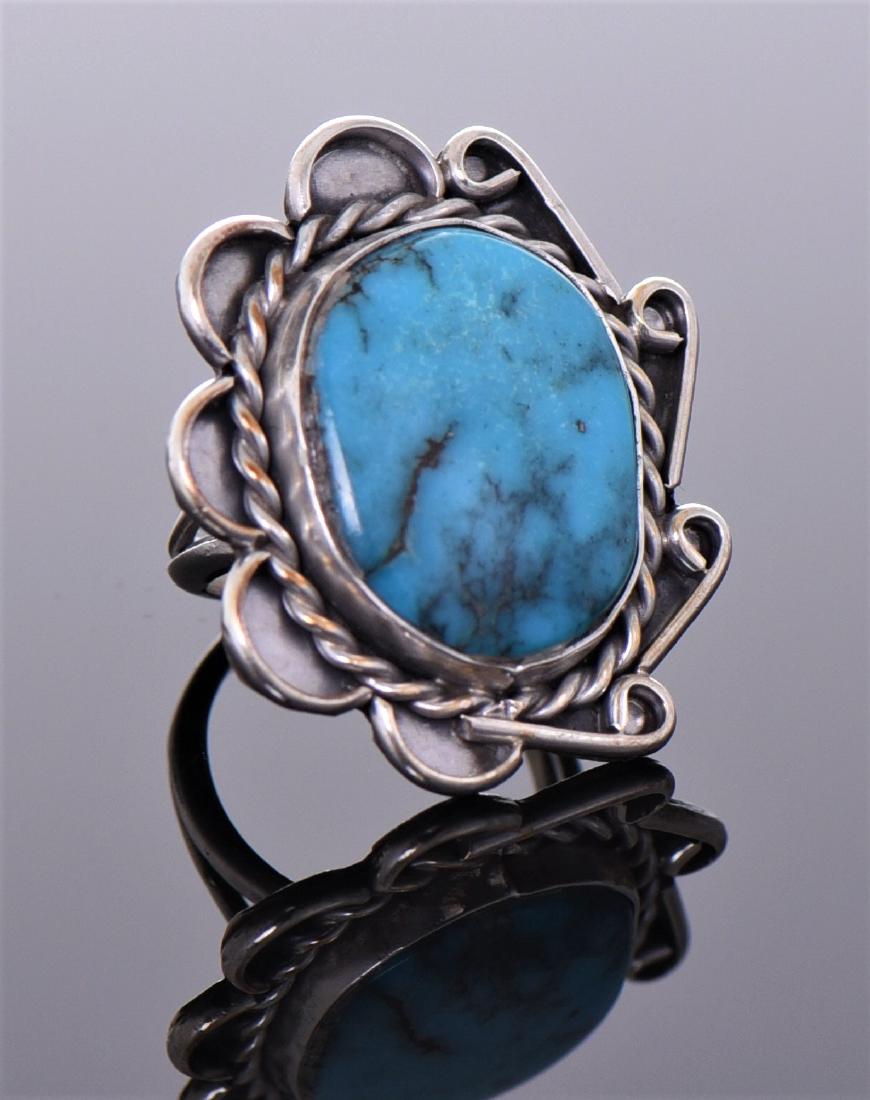Native American Blue Turquoise Sterling Silver (1 of 5)
