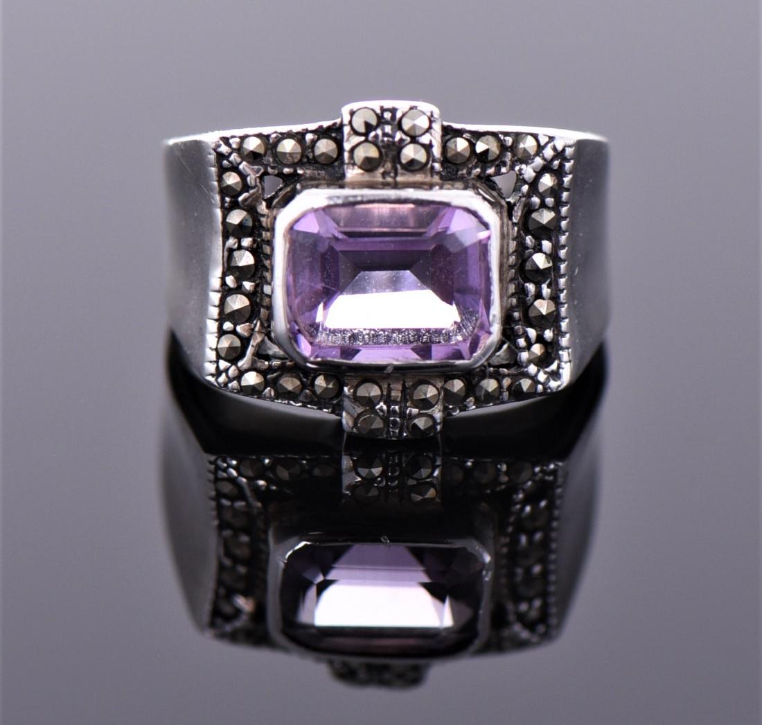 Vintage Amethyst and Marcasite Sterling Silver (1 of 6)