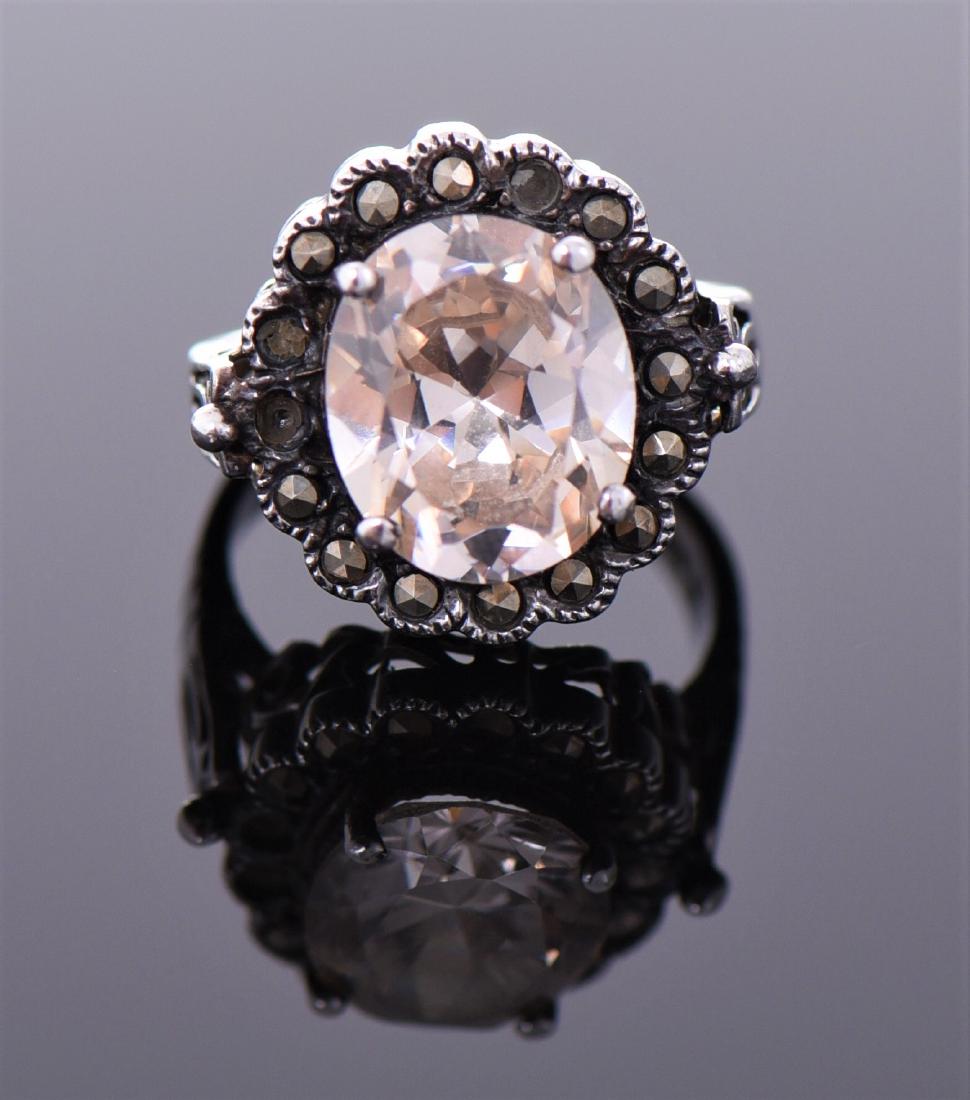Vintage Morganite Sterling Silver Ring. Silver (1 of 7)