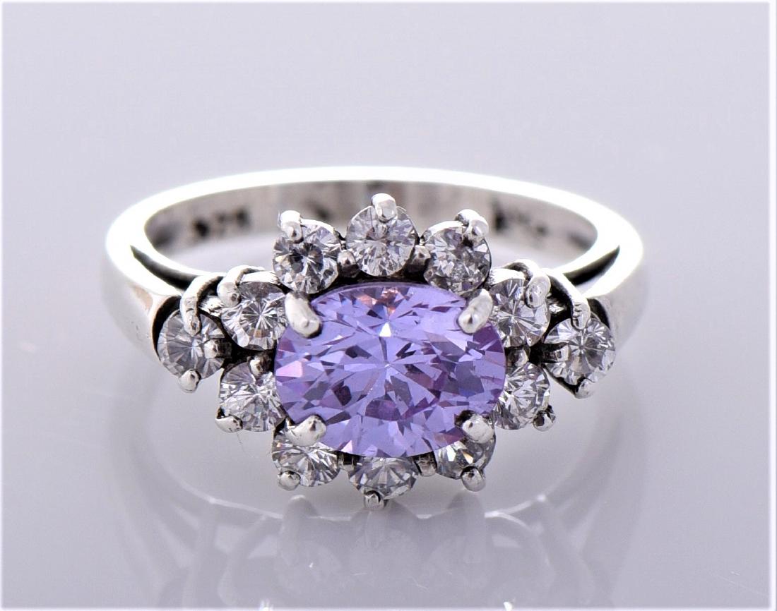 Lavender Sapphire and CZ Diamond Sterling Silver (1 of 5)