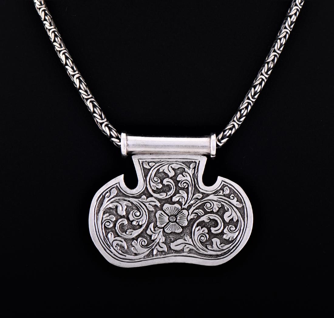 Vintage Sterling Silver Tibetan Pendant And (1 of 4)