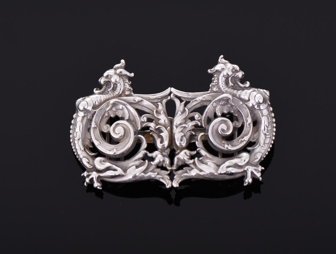Victorian Sterling Silver Dragon Robe Clasp (1 of 3)